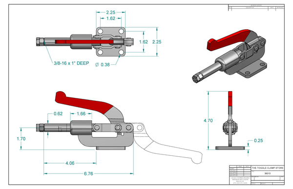PP-36003 Push Pull Toggle Clamp (Cross Referenced: 603)