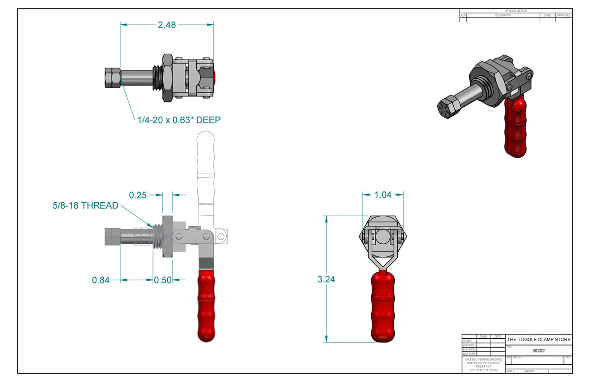 PP-36202 Push Pull Toggle Clamp (Cross Referenced: 602)