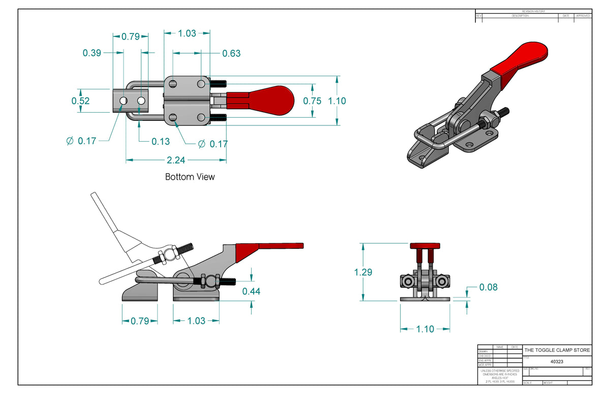LT-40323 Latch Type Toggle Clamp (Cross Referenced: 323)