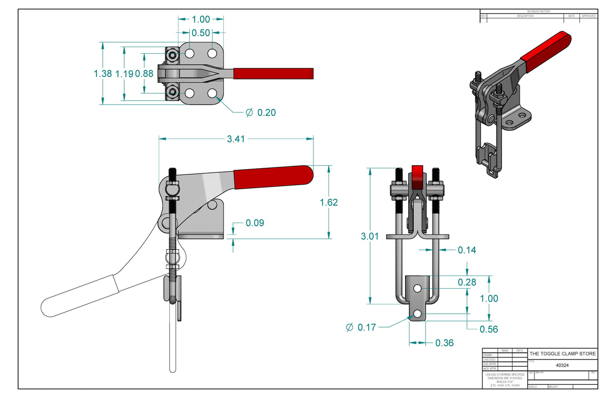 LT-40324 Latch Action Toggle Clamp (Cross Referenced: 324)