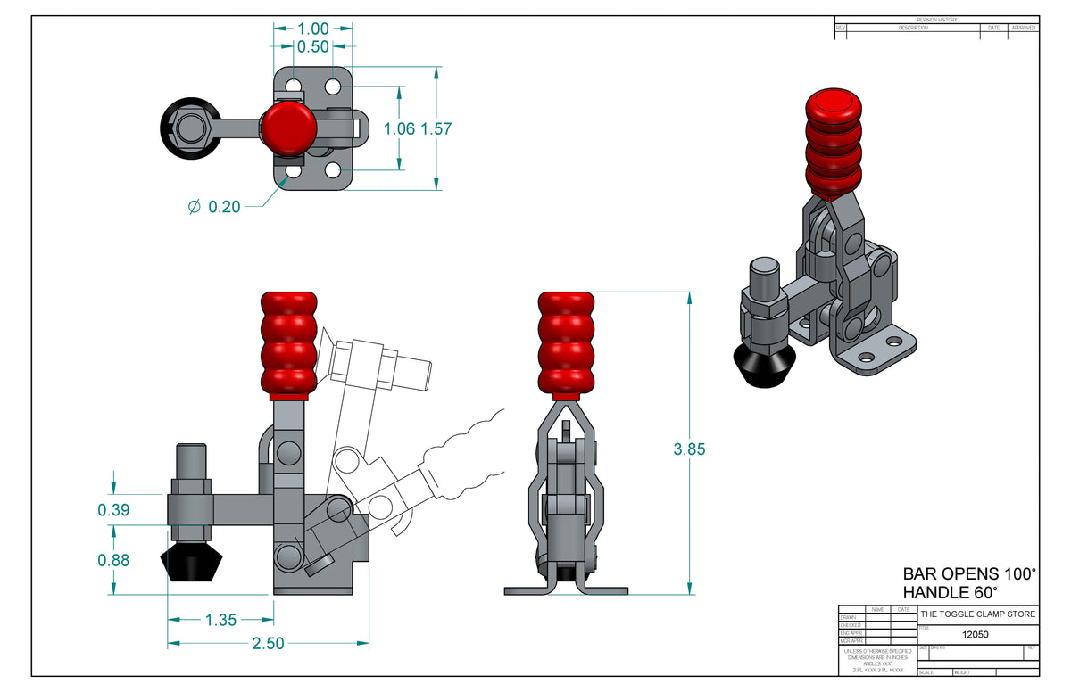 VH-12050 Vertical Handle Toggle Clamp (Cross Referenced: 202)