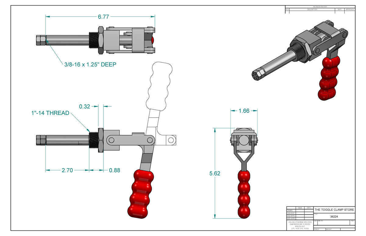 PP-36224 Push Pull Toggle Clamp (Cross Referenced: 624)