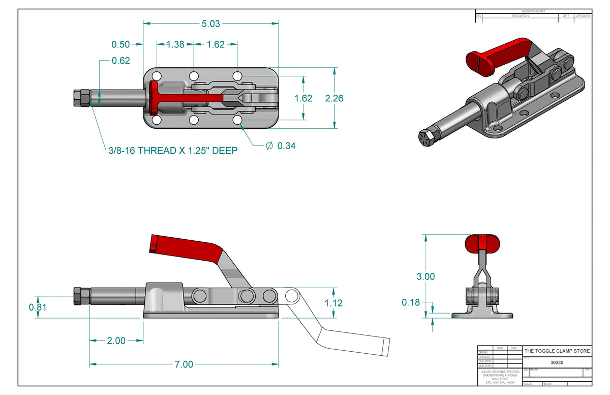 PP-36330 Push Pull Toggle Clamp (Cross Referenced: 630)