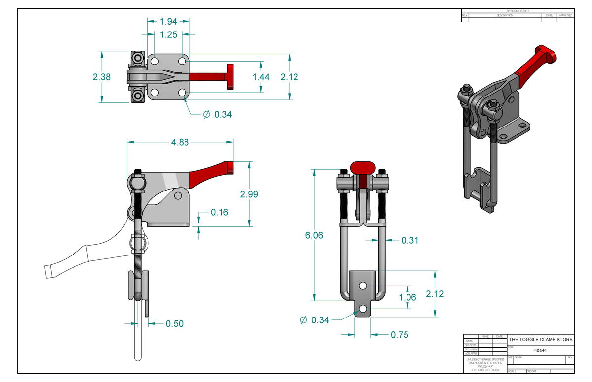 LT-40344 Latch Type Toggle Clamp (Cross Referenced: 344)