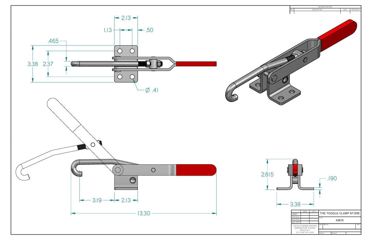 LT-43810 Latch Type Toggle Clamp (Cross Referenced: 381)