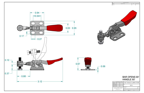 HH-201A Horizontal Handle Toggle Clamp - The Toggle Clamp Store