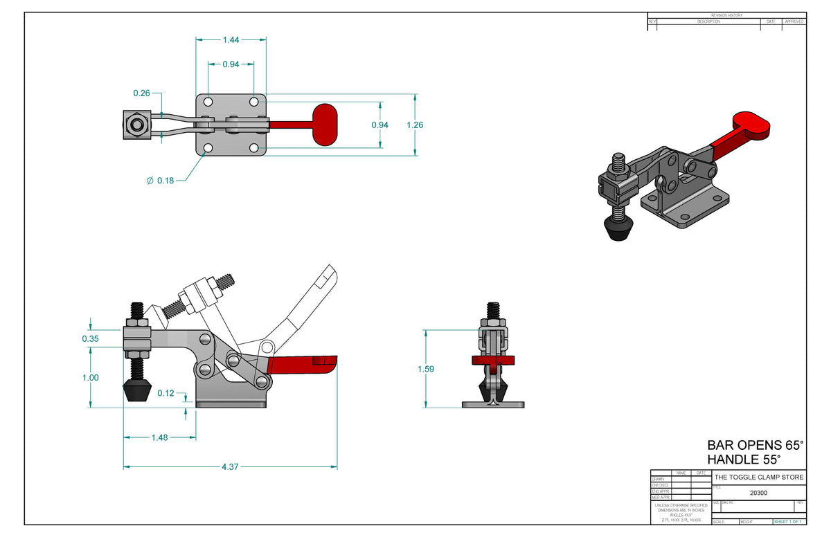 HH-20300 Horizontal Handle Toggle Clamp

