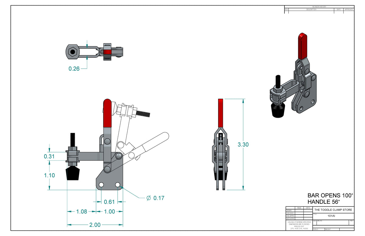 VH-101AI Vertical Handle Toggle Clamp
