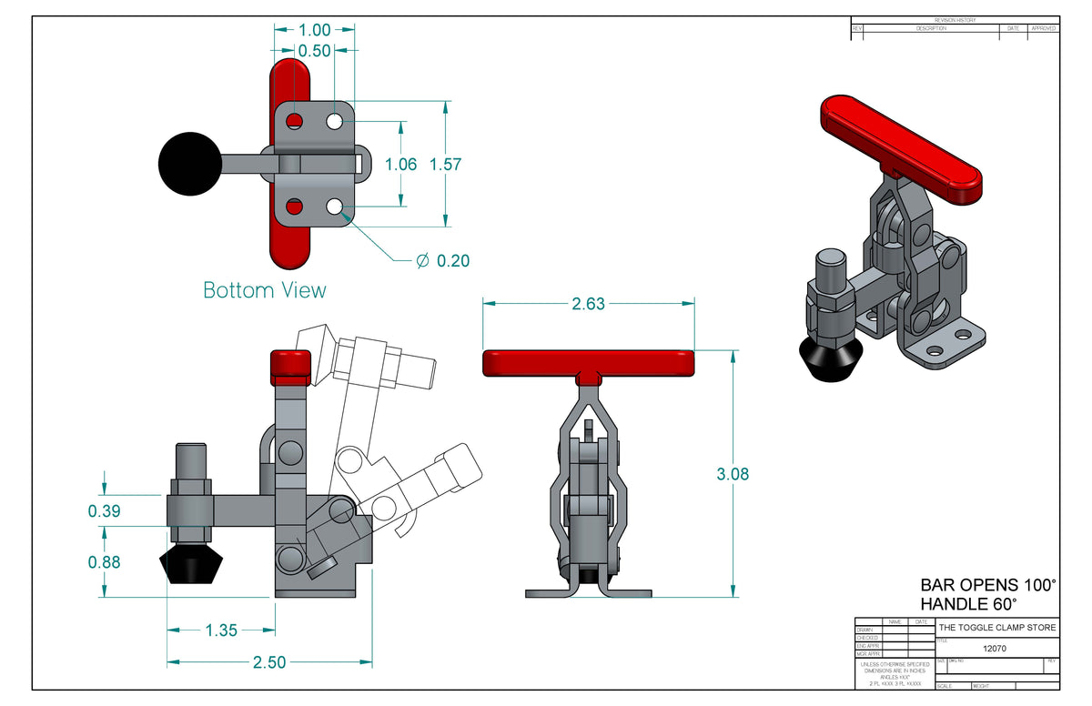 VH-12070 Vertical Handle Toggle Clamp
