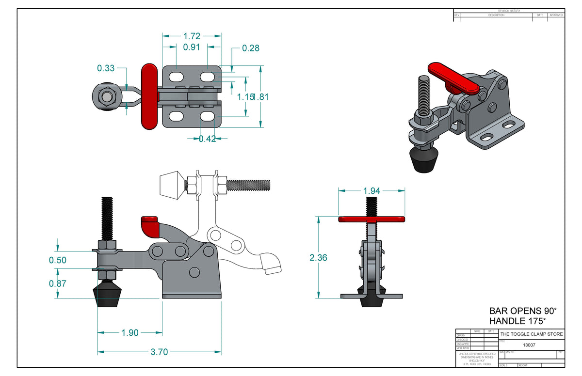 VH-13007 Vertical Handle Toggle Clamp
